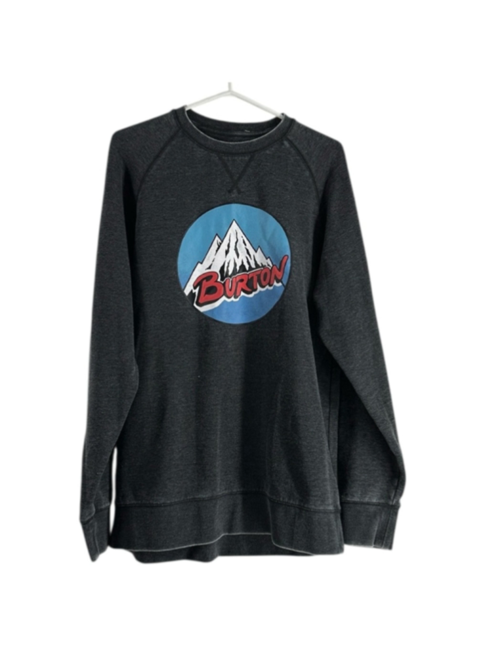 Burton Retro Mountain Crew Sweatshirt charcoal grey snowboard sz m